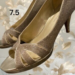 BANDOLINO Bling 3" Pumps Champagne Sparkle 7 1/2  Bandolino Shoes Wedding